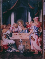 Last Supper, from a Facsimile of the Breviary of King Philip II of Spain, 1569 (parchment)
